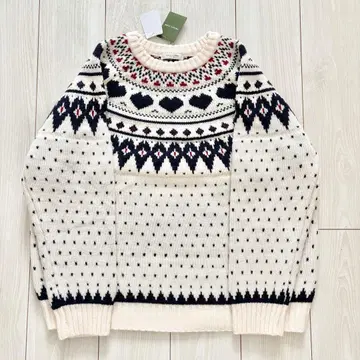 하트 무늬 페어아일 풀오버 프릭스스토어 니트 상의