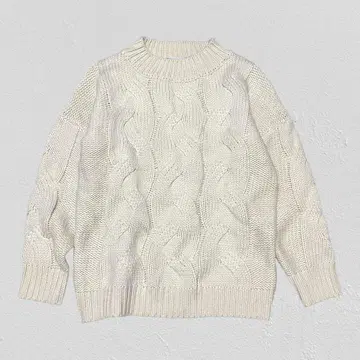 nano universe 케이블 짜임 크루넥 니트 로우 게이지 F