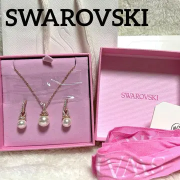 새상품급 스와로브스키 귀걸이 목걸이 크리스탈 펄 로즈 골드
