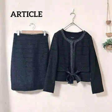 ARTICLE 아티클 블랙 셋업 스커트 리본 탈부착