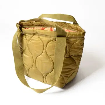 카키 퀼팅 토트백