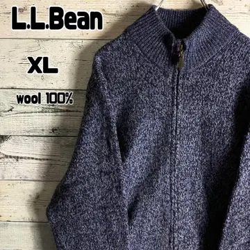 엘엘빈 00s 풀 집업 라무 울 니트 멜란지 남성용 XL 네이비