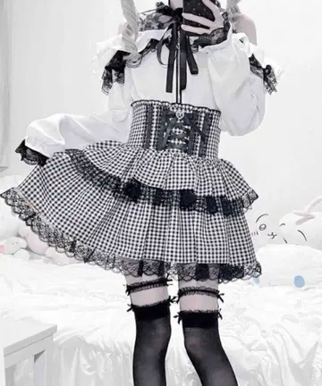 MARS 하이웨스트 스핀들 볼륨 치마바지 지뢰계