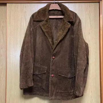 브라운 코듀로이 보아 자켓 구제 빈티지