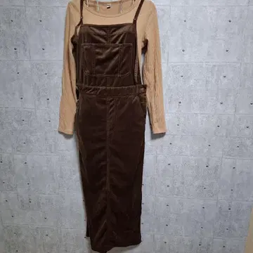 Discoat 코듀로이 살로펫 스커트 브라운