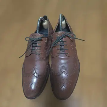 HILTON 브라운 가죽 신발 41 25.5cm