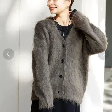 JOURNAL STANDARD 샤기 V넥 가디건 그레이