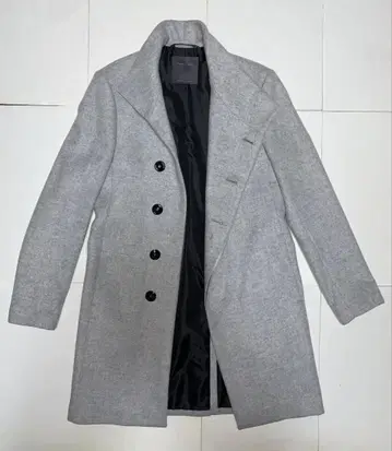 ZARA 스탠드 카라 코트 라이트 그레이