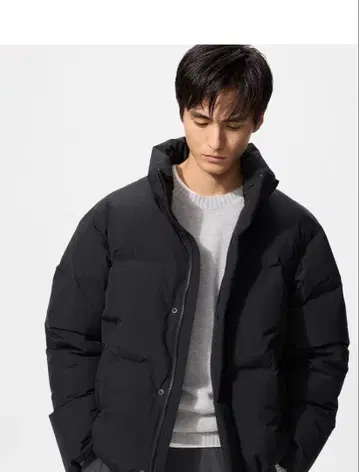 UNIQLO 심리스 다운 자켓 블랙 xl