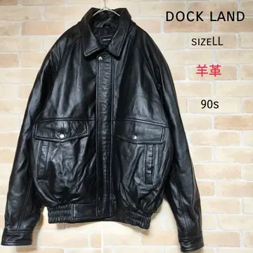 [ 새상품급 ] DOCK LAND 90s 라무 가죽 자켓 블랙 퀼팅