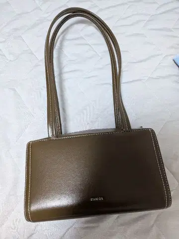 브라운 가죽 토트백