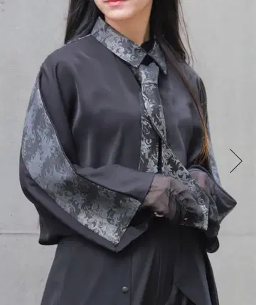 AXES-X 자카드 절개 셔츠 블랙