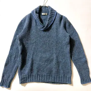 이탈리아제 Gran Sasso 숄카라 울 리브 니트 블루 50