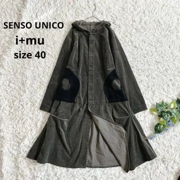 새상품급 센소유니코 코듀로이 후디드 코트 겉옷 아지메 꽃 포켓 L