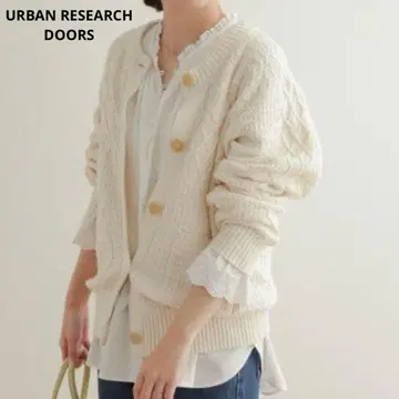 어반 리서치 도어스 패턴편 크루 가디건