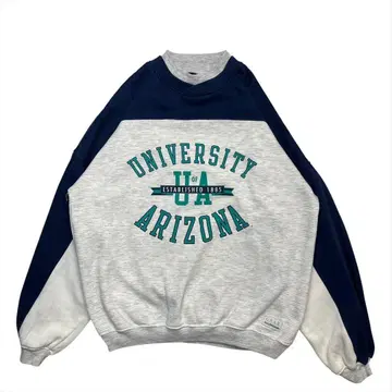 90s 애리조나 칼리지 로고 맨투맨 트레이닝복 구제 의류 남성용 F