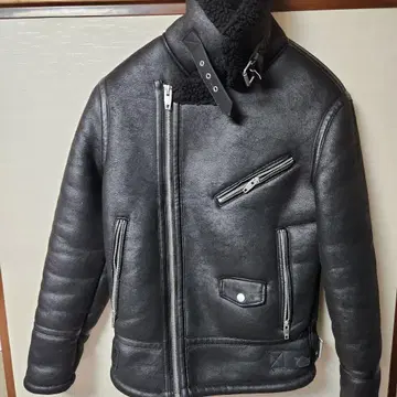 최종 가격 ZARA 보아 무스탕 라이더 자켓 S 사이즈 블랙