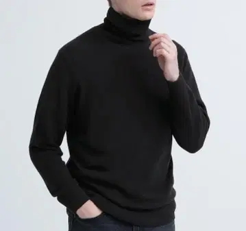 초특가 인기 UNIQLO 캐시미어 터틀넥 스웨터 블랙 M 브랜드