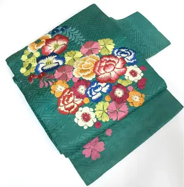 앤티크 자수 나고야 오비 꽃무늬 기모노 레트로