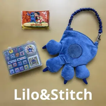 디즈니 리조트 스티치 봉제 인형 파우치 스탬프 세트