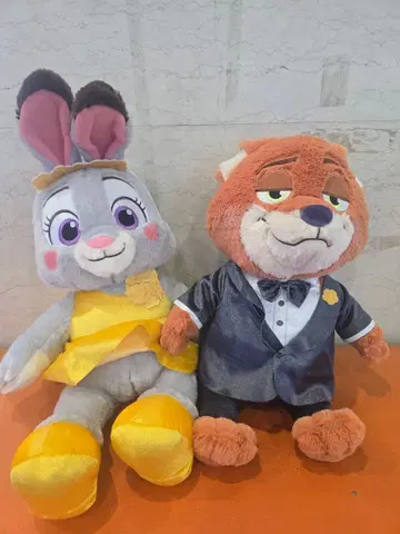 주토피아 2 FukuFuku V-BIG 봉제 인형 닉&주디 2종 세트