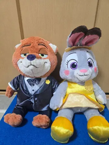 주토피아 2 FukuFuku V-BIG 봉제 인형 닉&주디 2종 세트