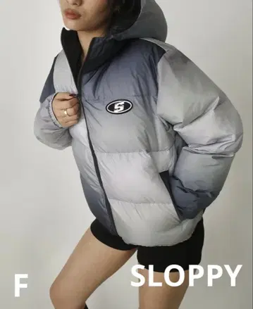 새상품 SLOPPY 슬로우 그라데이션 프린트 후디 충전솜 블루종