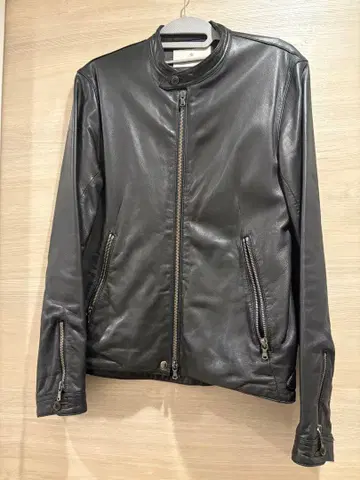 새상품급 EDIFICE 블랙 시어링 가죽 자켓 사이즈 44