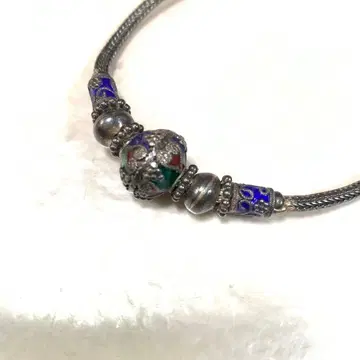 파랑과 은색 비즈 팔찌