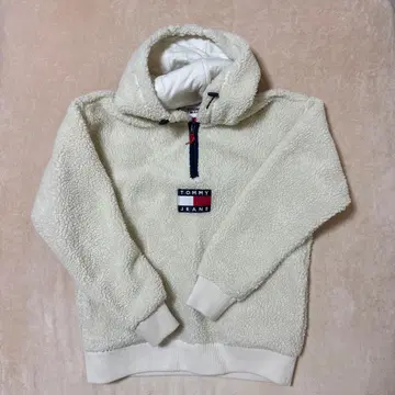 TOMMY JEANS 보아 플리스 자켓 S 아이보리