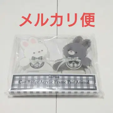 후쿠야 토끼 캔뱃지 아크릴 프레임 페어 애니멀