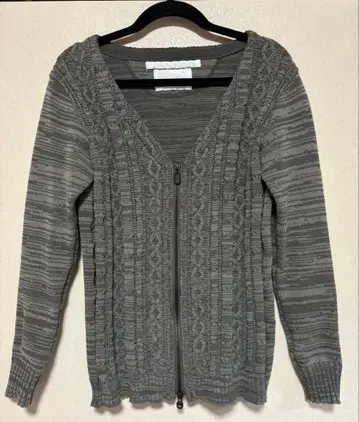 White Mountaineering 더블 지퍼 케이블 짜임 가디건