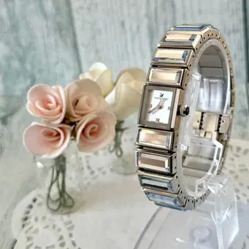 [ 레어 ] Swarovski 스와로브스키 손목시계 스퀘어 스톤 클리어