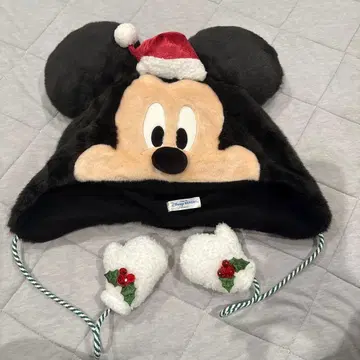 미키마우스 산타 모자와 미튼 세트