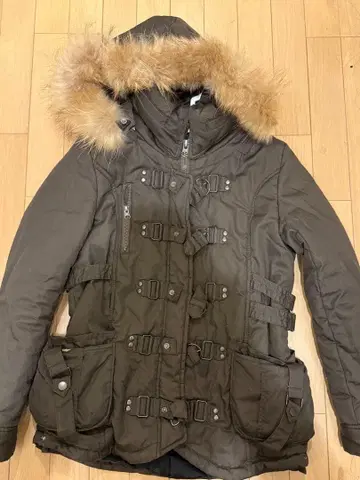 다크 브라운 y2k 미니 자켓 퍼 탈부착 가능