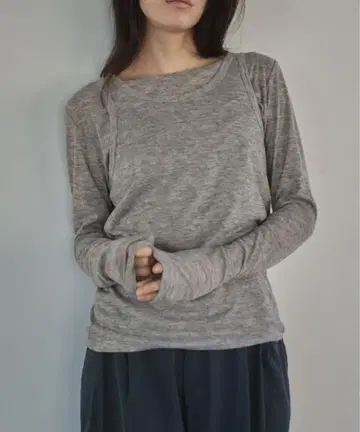 feepur 페피루 탱크 레이어드 시어 아론 Tee 멜란지 그레이