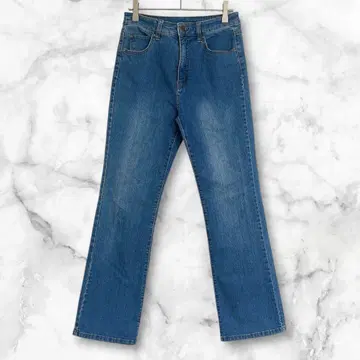 데님 팬츠 플레어 블루 G빵 청바지 코튼 혼방 캐주얼 M 상당