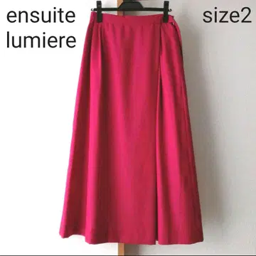 새상품 Ensuite 에스위트 롱 스커트 적자색