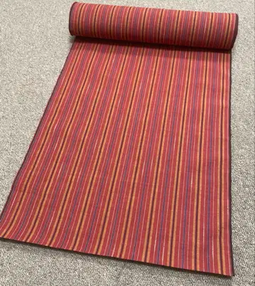 미재단 면 옷감 줄무늬 크림슨