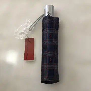 접이식 우산 네이비 계열 체크 무늬