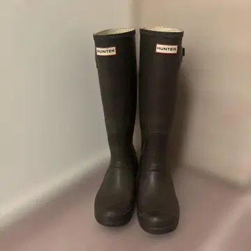 HUNTER 브라운 롱 부츠
