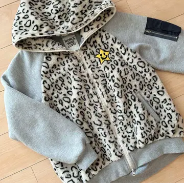 WORLD WIDE LOVE! 블루종 퍼 블루종 레오파드 무늬