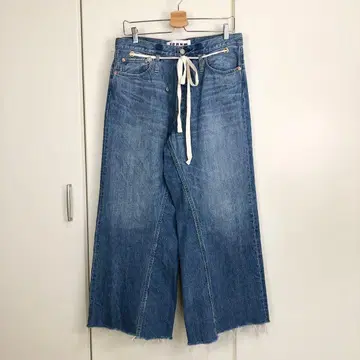 BONUM 드로스트 와이드 이지 데님 팬츠 네이비 B