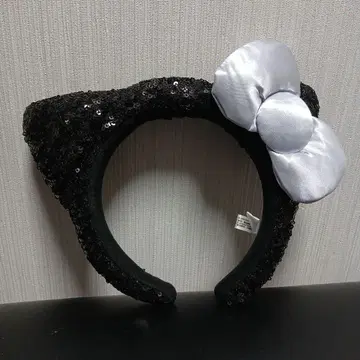 USJ 스팽글 키티 머리띠 실버 리본