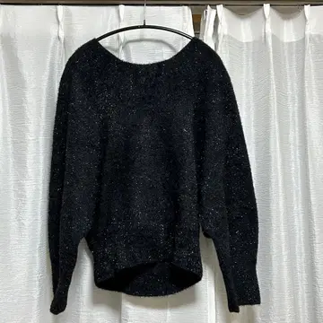 Apweiser-riche 라메 샤기 니트 블랙