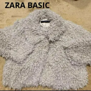 ZARA BASIC 그레이 퍼 자켓 EU XL 사이즈