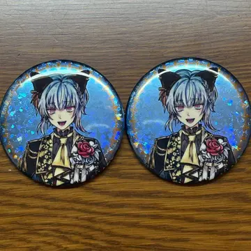 악마 집사와 검은 고양이 난자 홀로그램 캔뱃지 플뢰레