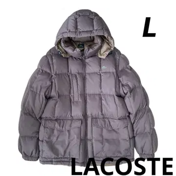 새상품급 LACOSTE 브라운 자수 로고 다기능 포켓 다운 자켓 L