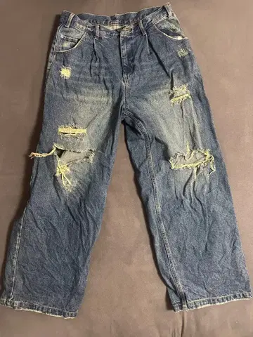 데미지 가공 데님 팬츠 XL 사이즈