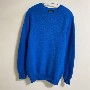 스코틀랜드제 쉽스 울 니트 스웨터 L 블루 남성용